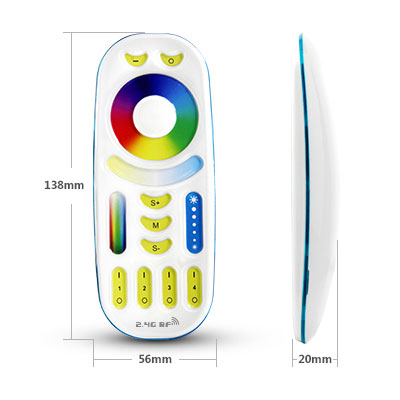 MiLight 4 Zone LED RGB+CCT White RF Remote - Color-Changing/Tunable White