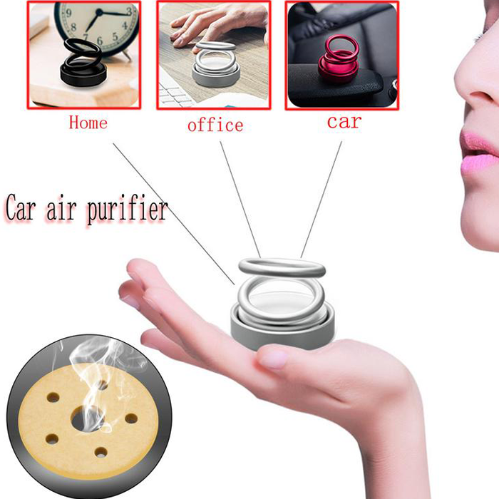 New High-end Double Ring Rotating Designed UFO Car Air Purifier Car Fragrance Creative Home Accessories