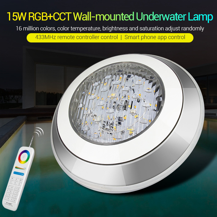 LED Underwater Landscape Lighting - 15W RGB+CCT Wall-mounted LED Underwater Spotlights