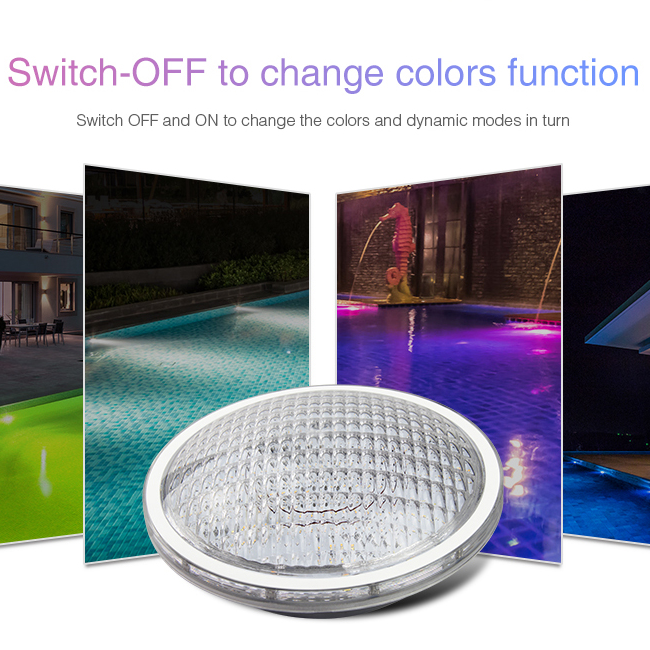 LED Underwater Landscape Lighting - 27W RGB+CCT PAR56 LED Pool Lighting