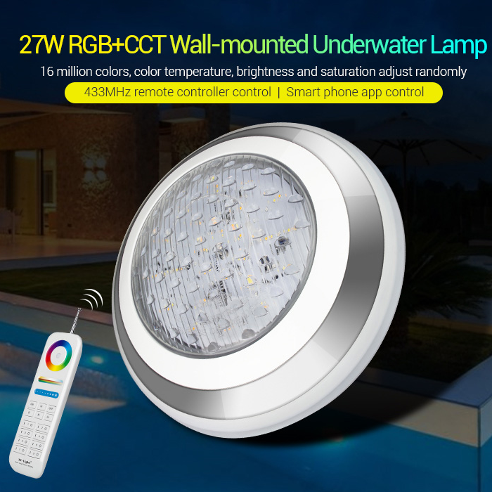 LED Underwater Landscape Lighting - 27W RGB+CCT Wall-mounted LED Underwater Spotlights